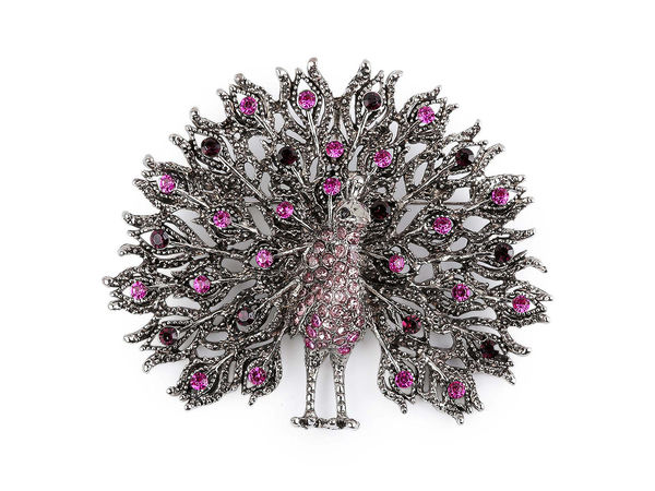 Elegant Rhinestone Peacock Brooch & Necklace Pendant - Versatile Statement Jewellery