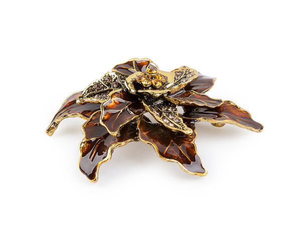 Elegant Crystal Rhinestone Flower Brooch Pin - Sparkling Floral Corsage for Clothing, Hats, and Scarves