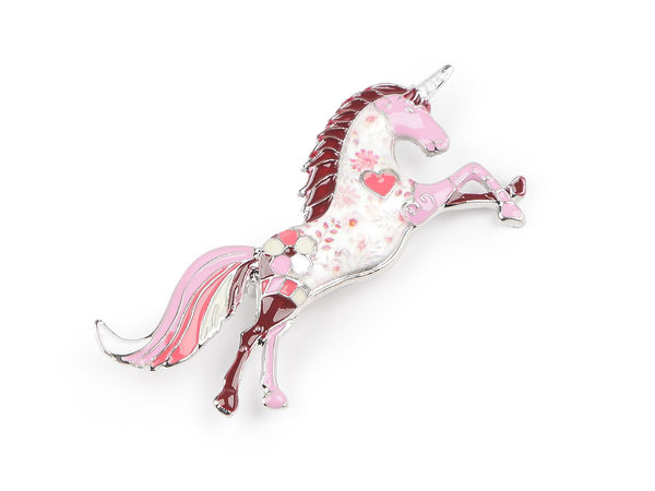 Whimsical Enamel Unicorn Brooch Pin – Elegant Fantasy Jewellery Accessory for Clothes, Bags & Scarves