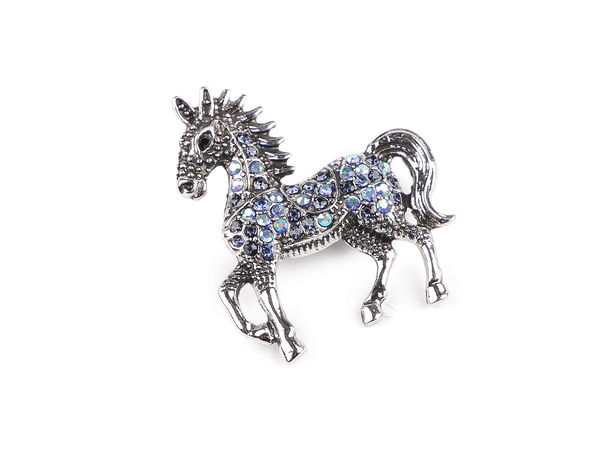 Elegant Horse Brooch with Sparkling Rhinestones – Premium Metal Animal Pin Jewelry for Suits, Scarves, and Handbags