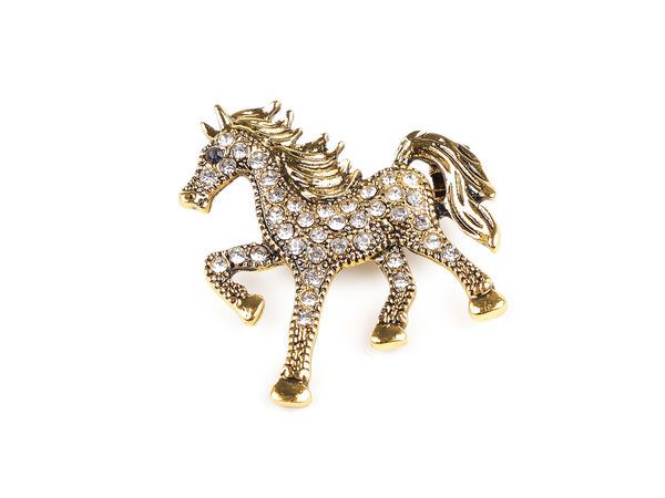 Elegant Horse Brooch with Sparkling Rhinestones – Premium Metal Animal Pin Jewelry for Suits, Scarves, and Handbags