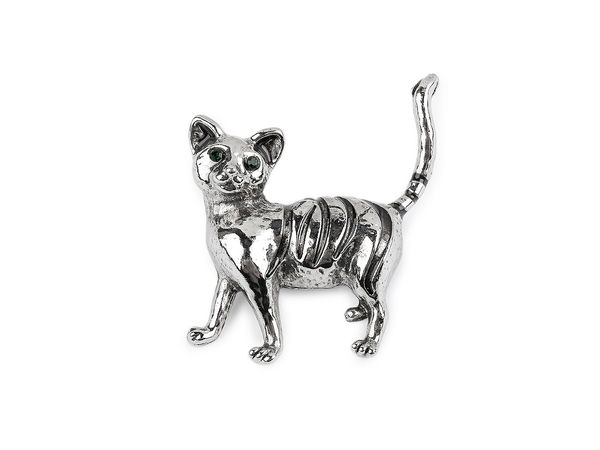 Elegant Rhinestone Cat Brooch Pin - Premium Metal and Glass Crystal Fashion Accessory for Suits, Coats, Hats, and Scarves
