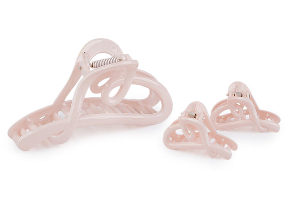 Premium Heart-Shaped Hair Claw Clip Set (3-Piece) – Elegant Glossy Acrylic Claws for Everyday Styling and Secure All-Day Hold