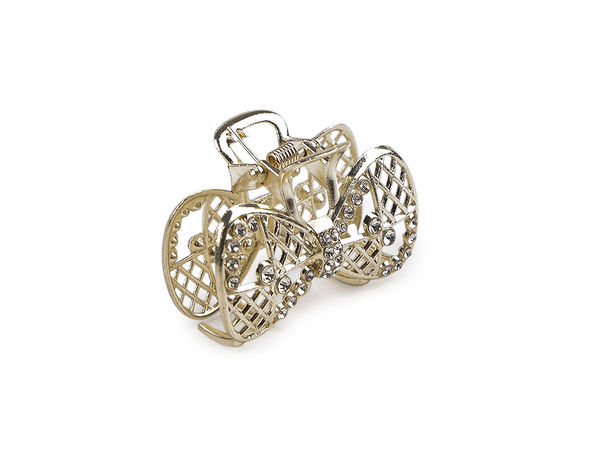 Premium Metal Mini Hair Claw Clip with Sparkling Rhinestones - Elegant Crystal Hair Accessory for Weddings, Parties, and Special Occasions