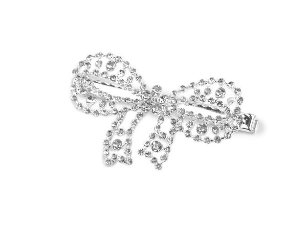 Elegant Bow Rhinestone Hair Clip - Premium Crystal Hair Accessories for Weddings, Parties, and Everyday Styling