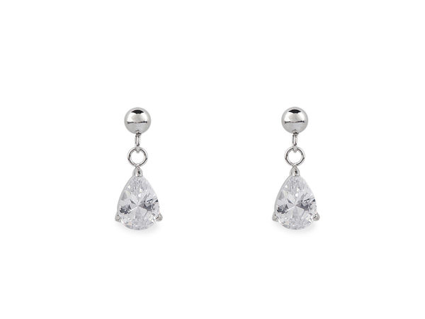 Premium Stainless Steel Cubic Zirconia Stud Earrings - Elegant Crystal Silver Rhinestone Earrings