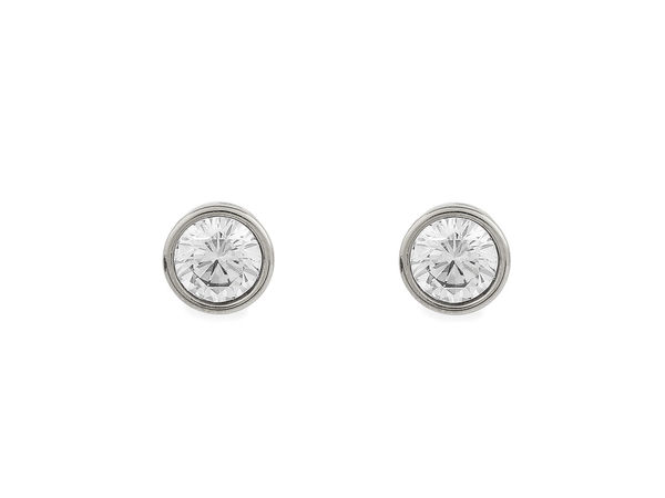 Minimalist Surgical Stainless Steel Stud Earrings with Sparkling Rhinestone