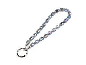 Premium Glass Bead Phone Wrist Strap & Keychain Charm - Multi-Use Lanyard with Universal Connector Patch