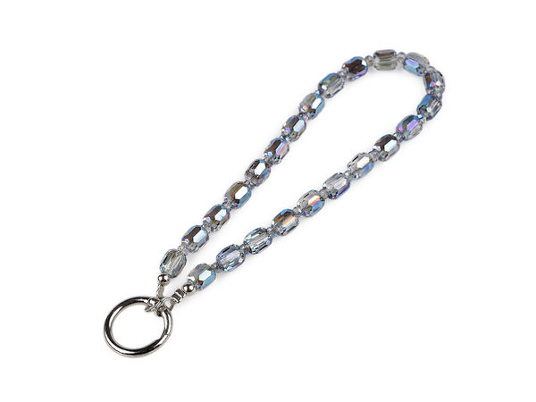 Premium Glass Bead Phone Wrist Strap & Keychain Charm - Multi-Use Lanyard with Universal Connector Patch