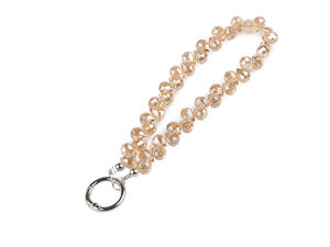 Premium Beaded Glass Drop Phone Charm & Wrist Strap with Carabiner Clasp & Universal Case Insert