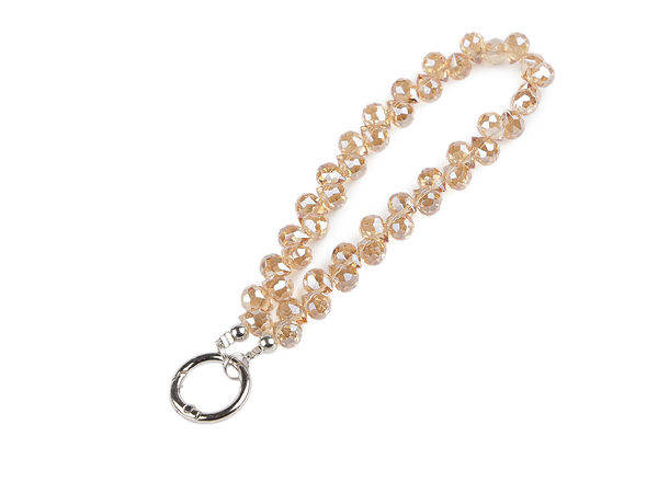 Premium Beaded Glass Drop Phone Charm & Wrist Strap with Carabiner Clasp & Universal Case Insert