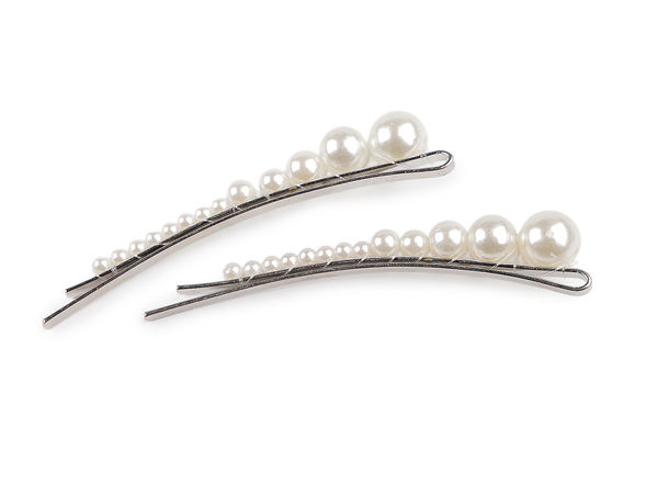 Premium Pearl Hair Clips Set - Elegant Jewelry-Grade Hairpins for Festive and Everyday Hairstyles (2-Piece)
