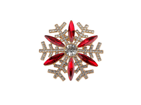 Elegant Rhinestone Snowflake Brooch - Festive Winter Jewelry Pin for Coats, Sweaters & Scarves