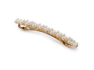 Elegant Pearl French Hair Clip - Premium Metallic Hair Clasp for Weddings, Festive Events, and Everyday Styling