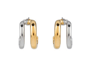Stainless Steel Double Open Circle Stud Earrings