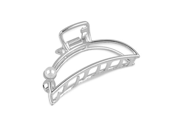 Premium Metal Mini Hair Claw Clip with Pearl - Elegant Non-Slip Hair Accessory