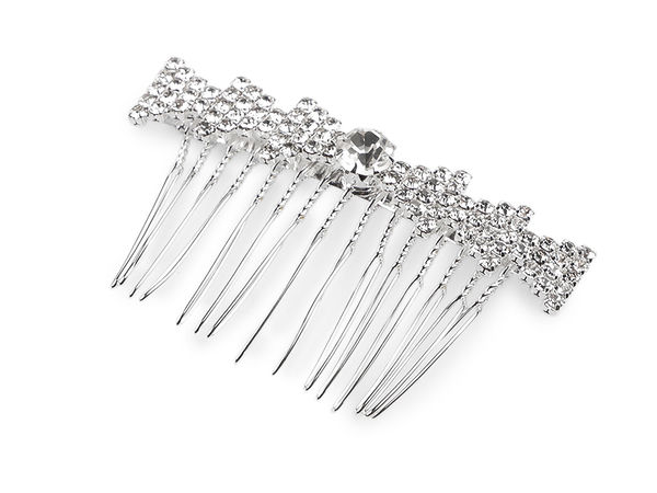 Elegant Crystal Rhinestone Metal Hair Comb - Premium Bridal & Special Occasion Hair Accessory for Women