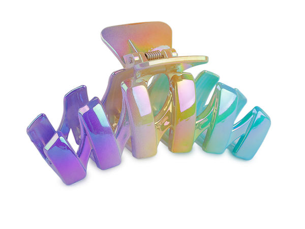 Premium Pearlescent Mini Hair Claw Clip with Strong Grip - Elegant Multi-Tone Hair Accessory