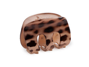 Elegant Animal Print Mini Hair Claw Clip with Strong Grip and Long Teeth
