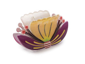 Vibrant Flower Hair Claw Clip - Premium Floral Mini Hair Claws with Strong Grip, Elegant Hair Accessory for Women and Girls