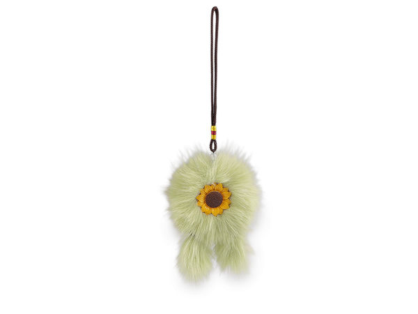 Premium Fur Dreamcatcher Keychain & Bag Pendant Charm with Double-Sided Sunflower