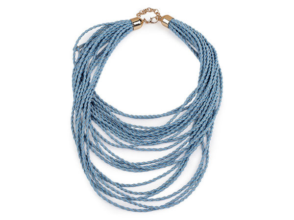Elegant Multi-Row Elastic Bead Necklace with Lurex Accent