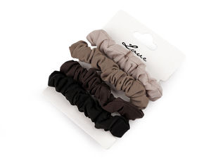 Premium Wide Textile Hair Bands - Strong Elastic Hair Ties with Oval Bead Connector (4-Pack)