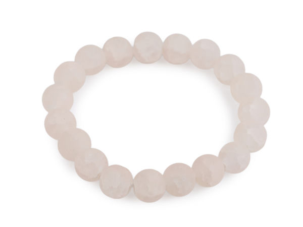 Elegant Ice-Effect Glass Bead Stretch Bracelet - Universal Elastic Fit