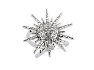 Elegant Rhinestone Scarf Ring Clip Buckle - Premium 4-Loop Jewelry Clasp for Scarves & Wraps