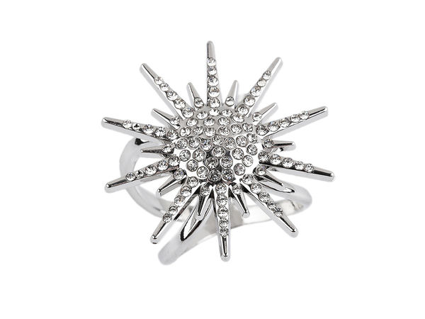 Elegant Rhinestone Scarf Ring Clip Buckle - Premium 4-Loop Jewelry Clasp for Scarves & Wraps