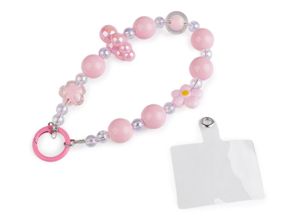 Universal Pastel Beaded Phone Charm and Wrist Strap - Multi-Purpose Keychain & Handbag Pendant with Secure Phone Insert