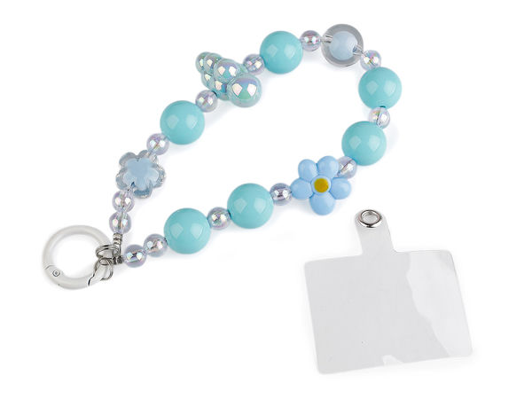 Universal Pastel Beaded Phone Charm and Wrist Strap - Multi-Purpose Keychain & Handbag Pendant with Secure Phone Insert