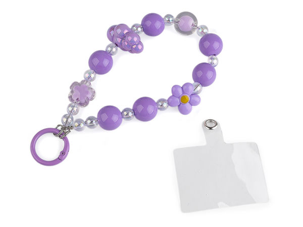 Universal Pastel Beaded Phone Charm and Wrist Strap - Multi-Purpose Keychain & Handbag Pendant with Secure Phone Insert