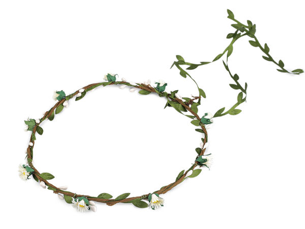 Bohemian Daisy Flower Hair Wreath - Flexible Floral Headband and Hair Accessory for Weddings, Communions, and Festivals