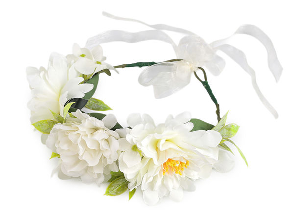 Elegant Floral Hair Wreath - Adjustable Flower Headband for Weddings, Communions, and Special Occasions