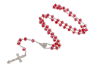 Premium Faceted Crystal Bead Rosary with Detailed Metal Crucifix & Keepsake Gift Box