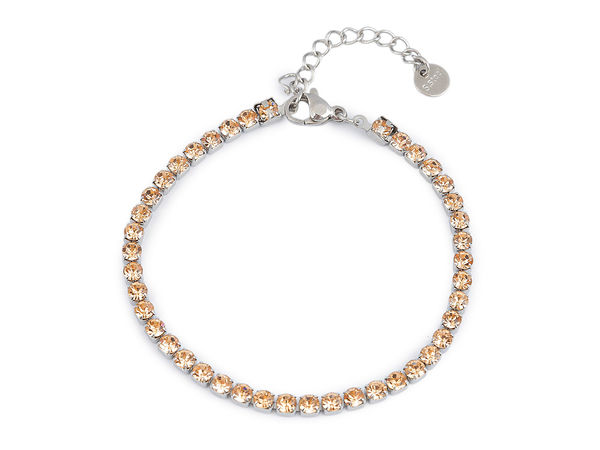 Elegant Stainless Steel Rhinestone Bracelet - Sparkling Statement Fashion Jewellery