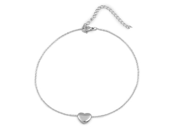 Premium Stainless Steel Charm Anklet - Elegant Heart & Cross Ankle Bracelet