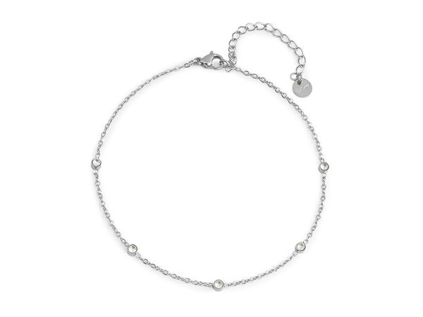Premium Stainless Steel Anklet - Elegant Double Chain & Crystal Designs