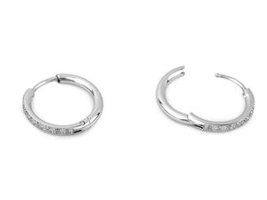 Elegant Stainless Steel Stud Earrings with Sparkling Crystal Rhinestones
