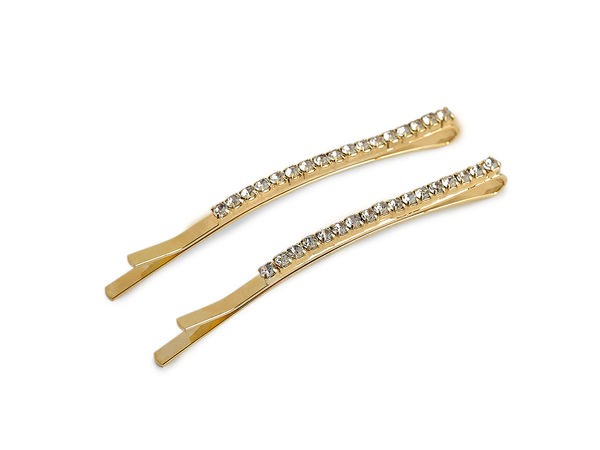 Rhinestone Hair Clips Set of 2 - Elegant Crystal Hair Pins for Weddings, Special Events & Everyday Styling