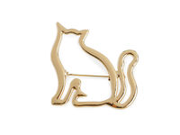 Elegant Minimalist Cat Brooch Pin – Metal Animal Lapel Pin for Blouses, Coats, Bags & Hats