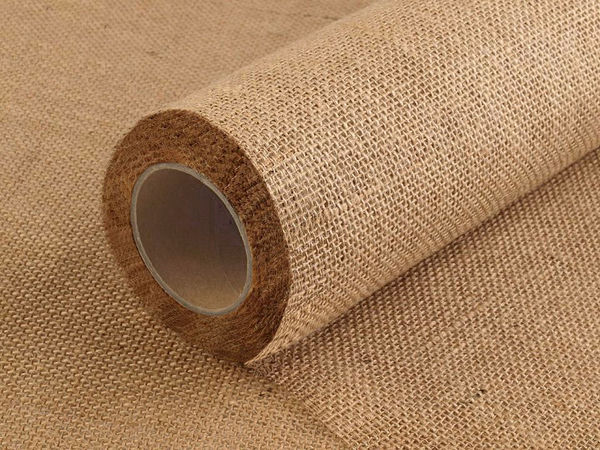 Premium Natural Jute Fabric Roll with Finished Sewn Edges (48cm Width) - High-Quality Burlap for Crafts, Table Runners, and Floral Decor