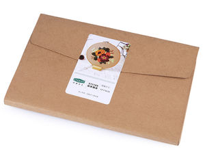 DIY Floral Bouquet Pre-Printed Embroidery & Cross Stitch Kit - Premium Needlecraft Set with Mouline Yarn