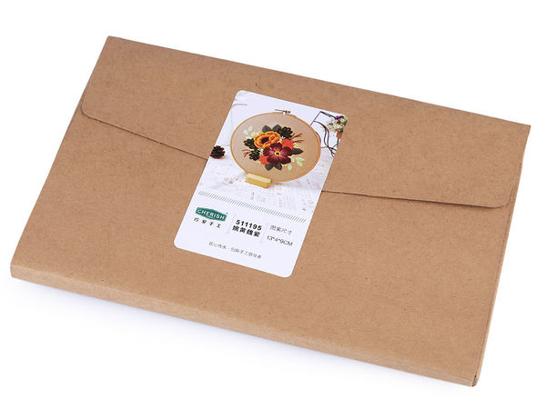DIY Floral Bouquet Pre-Printed Embroidery & Cross Stitch Kit - Premium Needlecraft Set with Mouline Yarn
