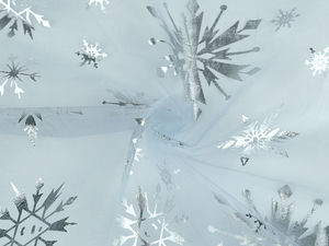 Premium Snowflake Print Organza Fabric for Costumes and Decor