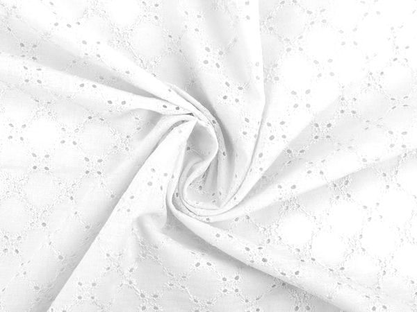 Premium Floral Embroidered Cotton Madeira Fabric - Light and Airy Eyelet Lace for Apparel & Home Decor