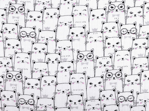 Premium 2-Layer Cotton Diaper Cloth Fabric - Soft, Breathability Playful Cat Motif for Baby & Nursery Sewing