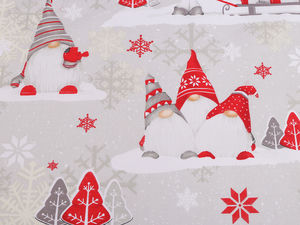 Premium Christmas Elf Print Cotton Fabric for Sewing, Quilting, and Holiday Crafts