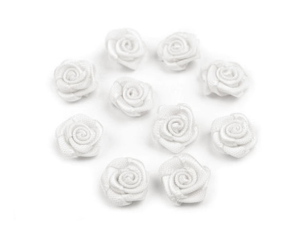 Mini Satin Rose Flower Appliques, 10mm Sew-On Decorative Embellishments for Clothing, Shoes, Crafts, and DIY Projects